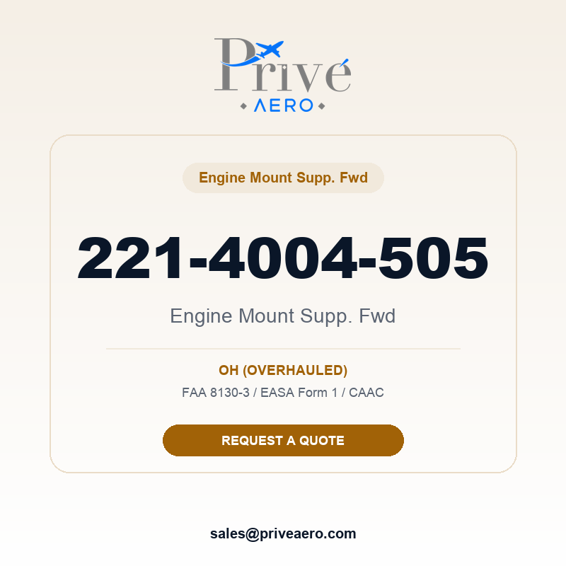P/N 221-4004-505 ENGINE MOUNT SUPP. FWD 221-4004-505 ENGINE MOUNT SUPP. FWD – Privé Aero