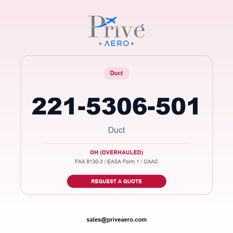 P/N 221-5306-501 DUCT 221-5306-501 DUCT – Privé Aero