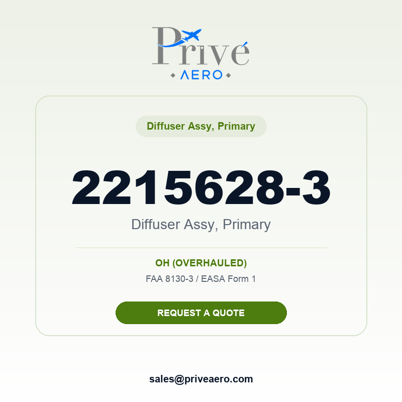 P/N 2215628-3 Diffuser ASSY, Primary 2215628-3 Diffuser ASSY, Primary – Privé Aero