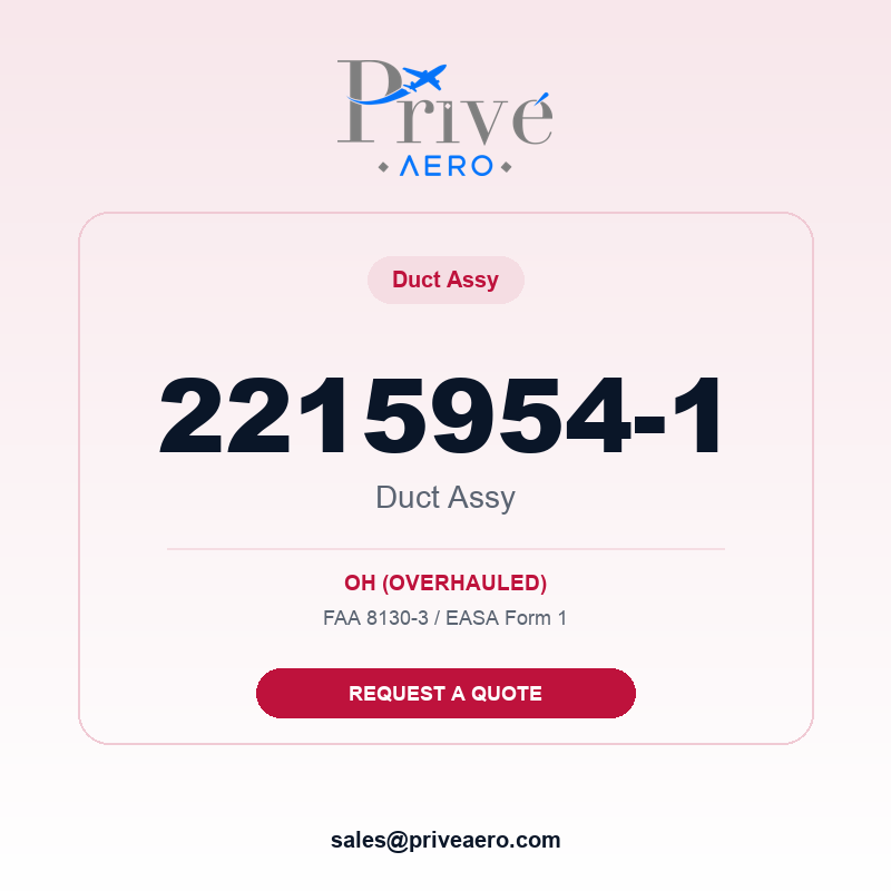 P/N 2215954-1 Duct ASSY 2215954-1 Duct ASSY – Privé Aero
