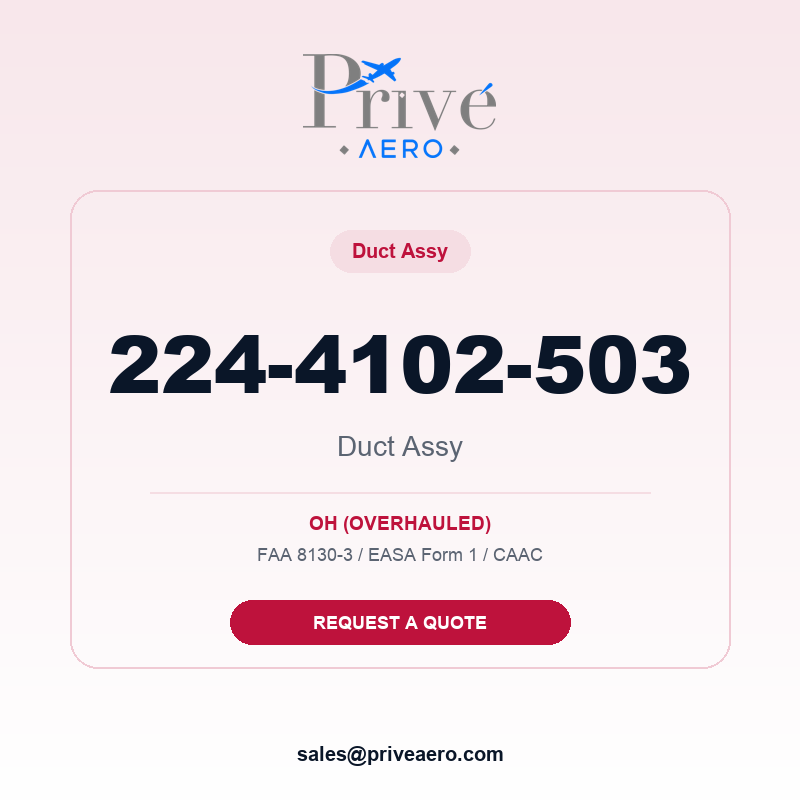 P/N 224-4102-503 DUCT ASSY 224-4102-503 DUCT ASSY – Privé Aero