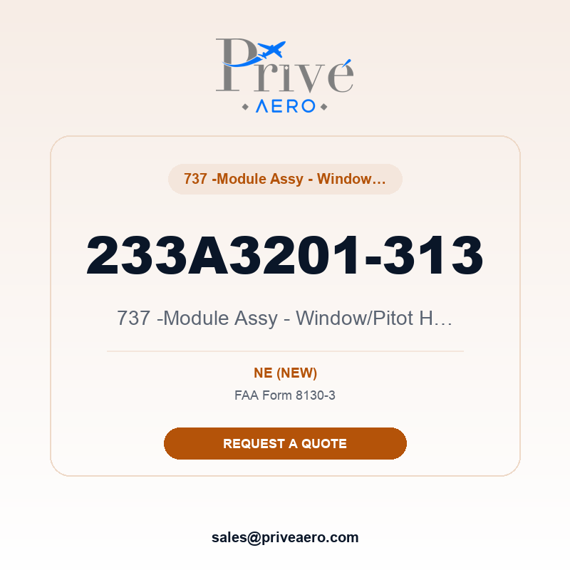 P/N 233A3201-313 737 -Module Assy - Window/Pitot Heat, P0 233A3201-313 737 -Module Assy - Window/Pitot Heat, P0 – Privé Aero
