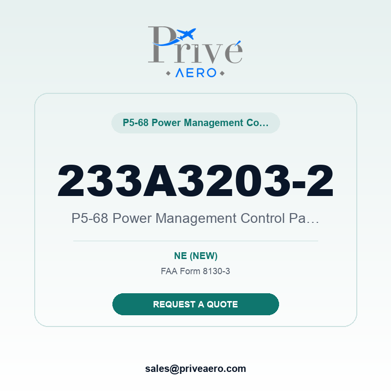 P/N 233A3203-2 P5-68 Power Management Control Panel 233A3203-2 P5-68 Power Management Control Panel – Privé Aero