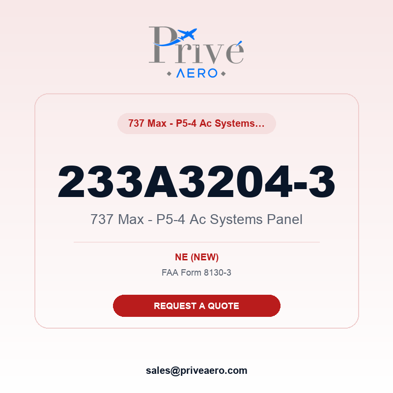 P/N 233A3204-3 737 Max - P5-4 Ac Systems Panel 233A3204-3 737 Max - P5-4 Ac Systems Panel – Privé Aero