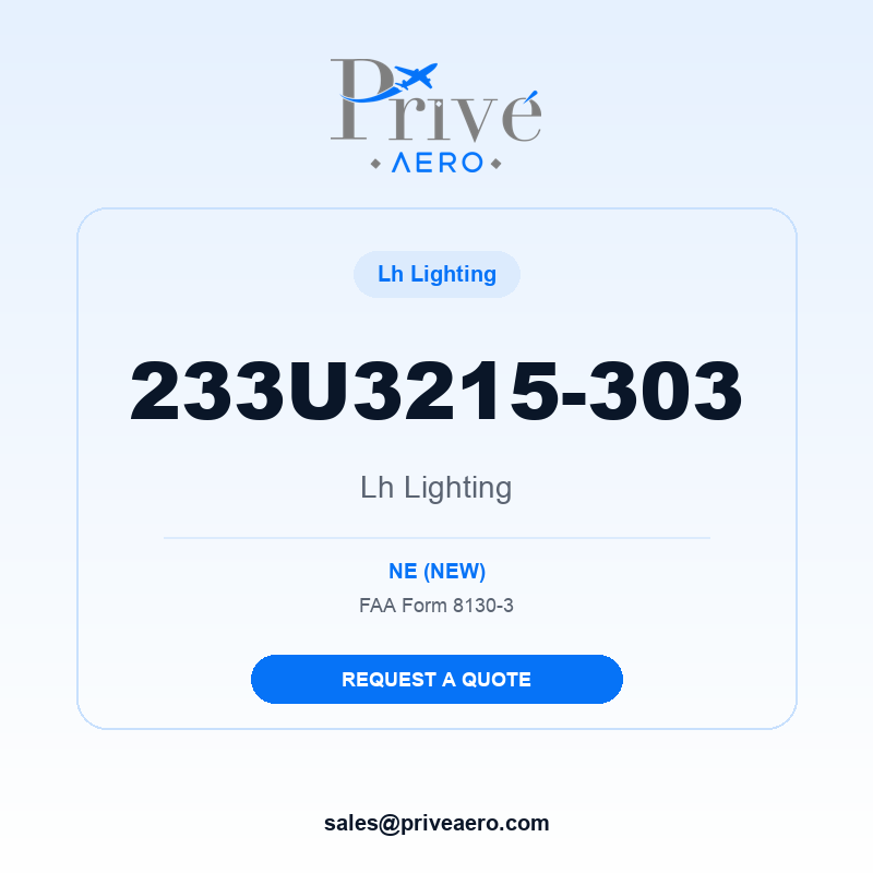 P/N 233U3215-303 Lh Lighting 233U3215-303 Lh Lighting – Privé Aero