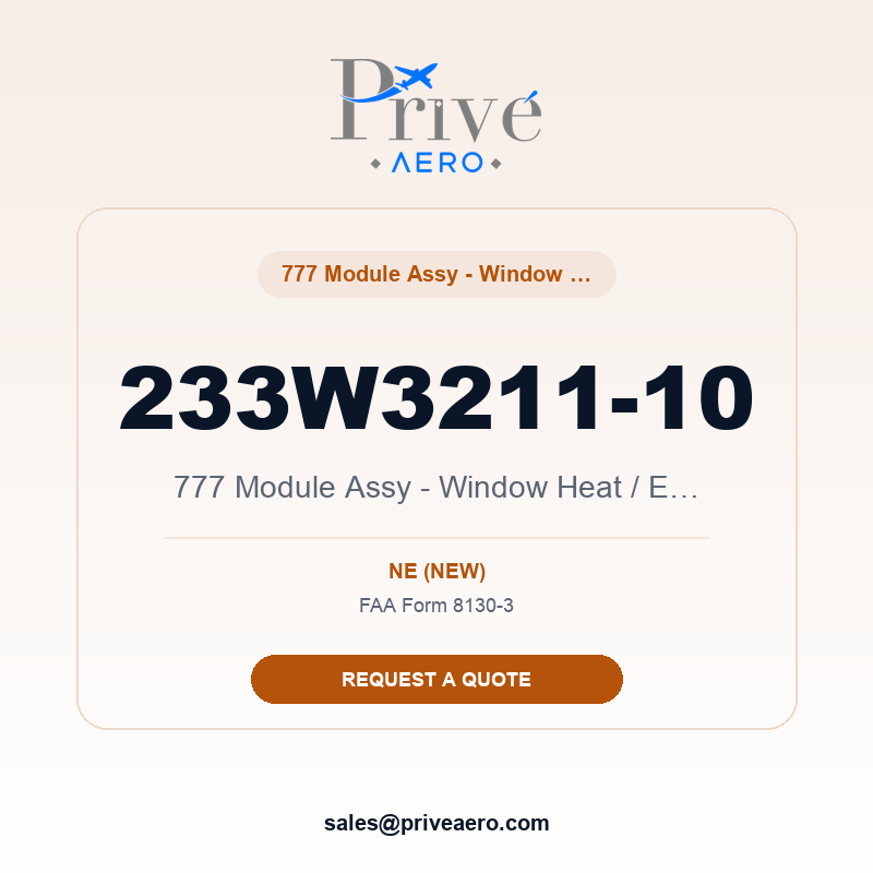 P/N 233W3211-10 777 Module Assy - Window Heat / Emergenc 233W3211-10 777 Module Assy - Window Heat / Emergenc – Privé Aero