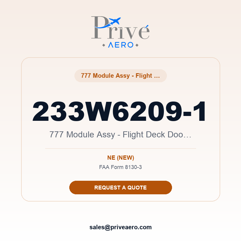 P/N 233W6209-1 777 Module Assy - Flight Deck Door Lock 233W6209-1 777 Module Assy - Flight Deck Door Lock – Privé Aero