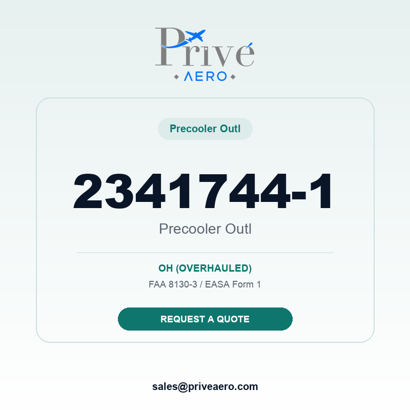 P/N 2341744-1 Precooler Outl 2341744-1 Precooler Outl – Privé Aero