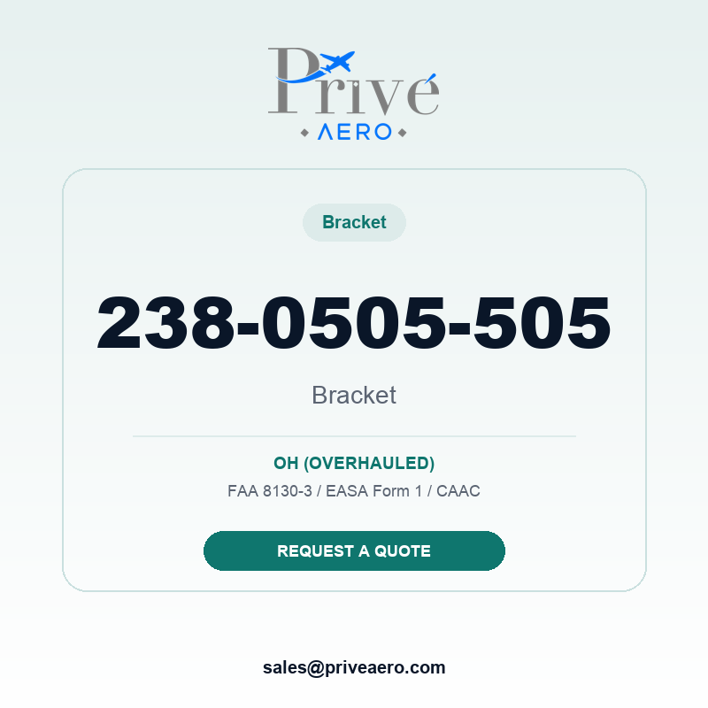 P/N 238-0505-505 BRACKET 238-0505-505 BRACKET – Privé Aero