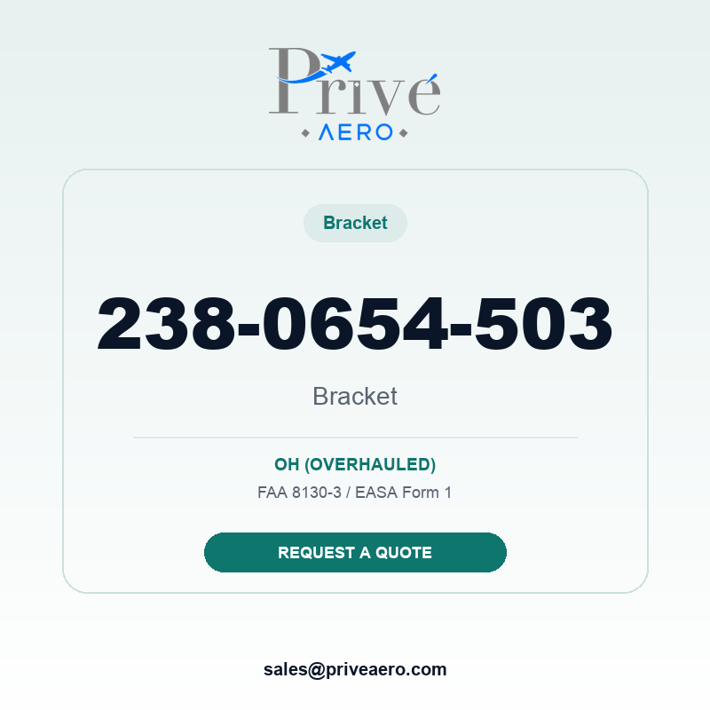 P/N 238-0654-503 Bracket 238-0654-503 Bracket – Privé Aero