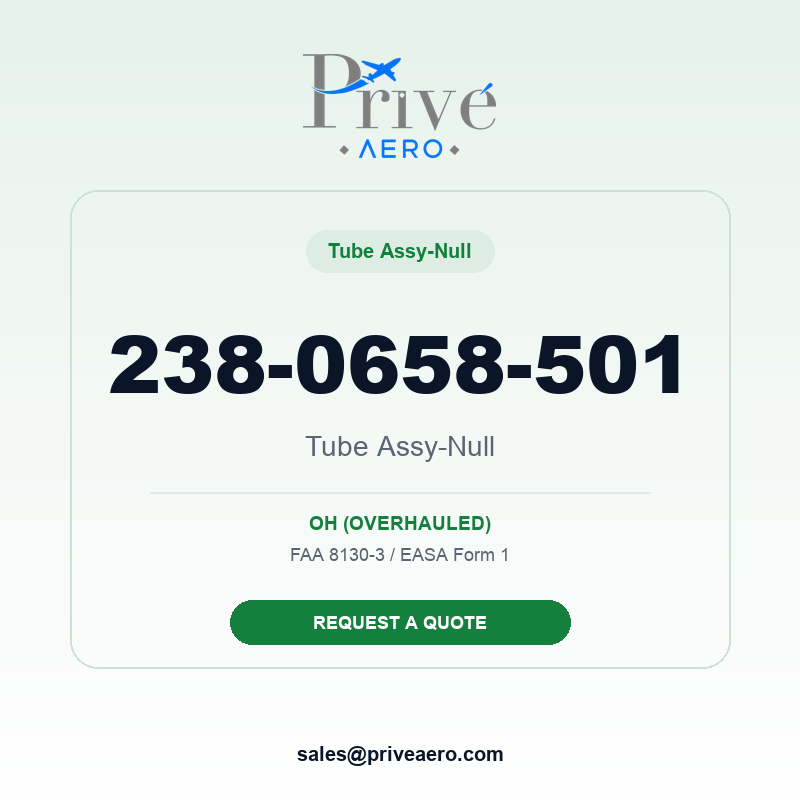 P/N 238-0658-501 Tube Assy-Null 238-0658-501 Tube Assy-Null – Privé Aero