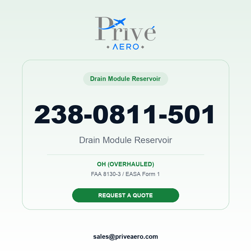 P/N 238-0811-501 Drain Module Reservoir 238-0811-501 Drain Module Reservoir – Privé Aero