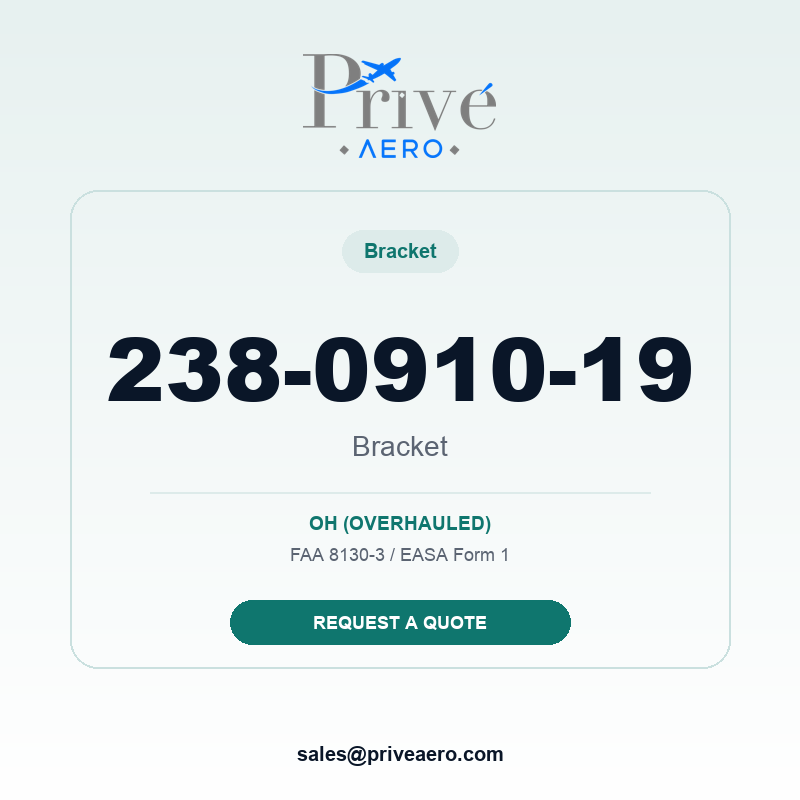 P/N 238-0910-19 Bracket 238-0910-19 Bracket – Privé Aero