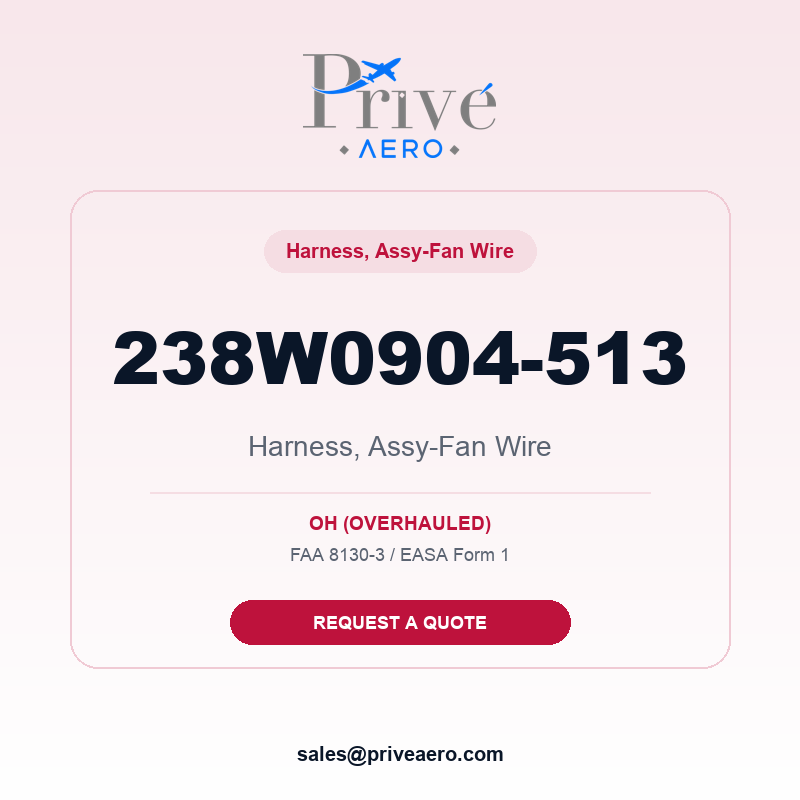 P/N 238W0904-513 Harness, Assy-Fan Wire 238W0904-513 Harness, Assy-Fan Wire – Privé Aero