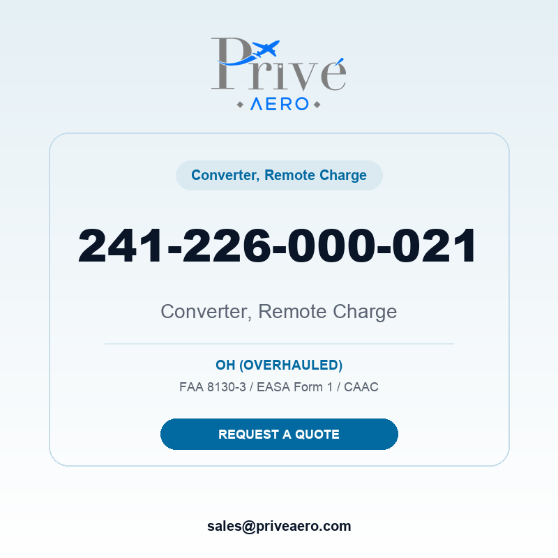 P/N 241-226-000-021 Converter, Remote Charge 241-226-000-021 Converter, Remote Charge – Privé Aero