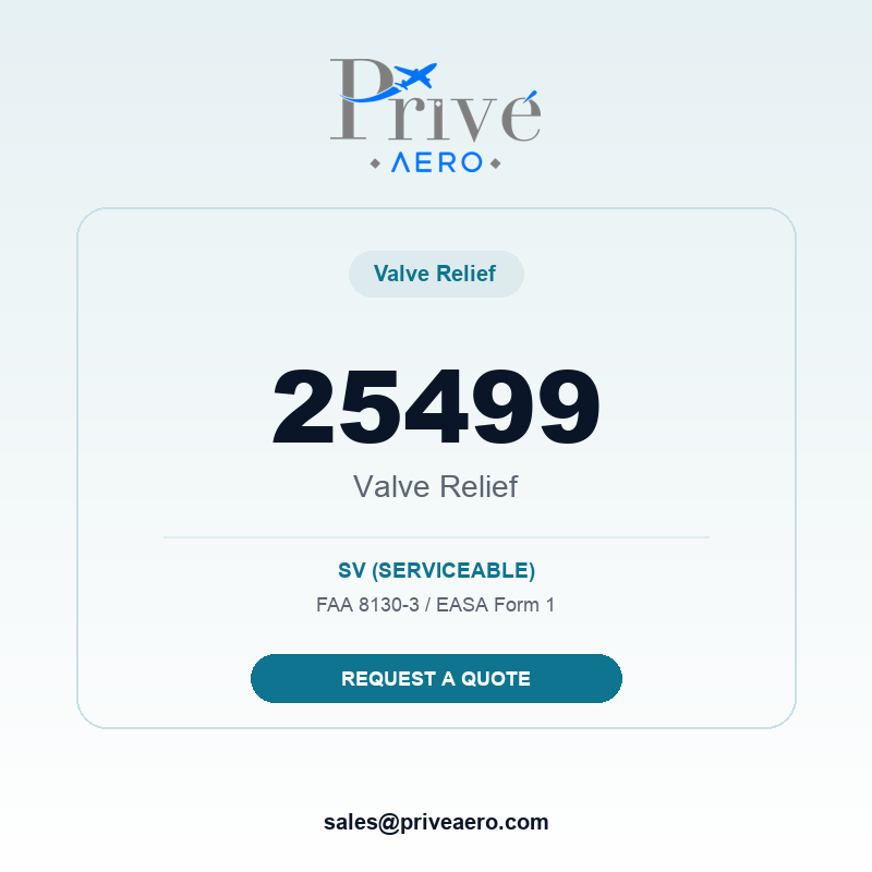 P/N 25499 Valve Relief 25499 Valve Relief – Privé Aero