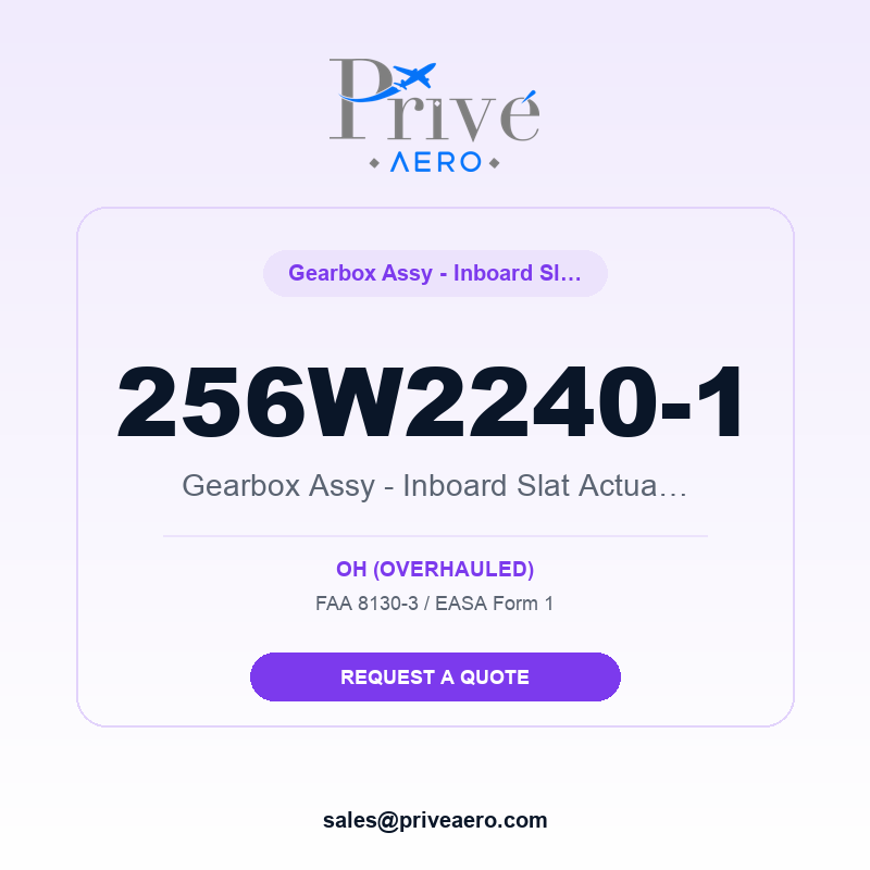 P/N 256W2240-1 Gearbox ASSY - Inboard Slat Actuator 256W2240-1 Gearbox ASSY - Inboard Slat Actuator – Privé Aero