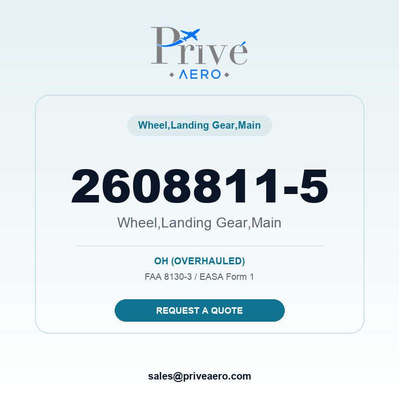 P/N 2608811-5 Wheel,landing Gear,main 2608811-5 Wheel,landing Gear,main – Privé Aero