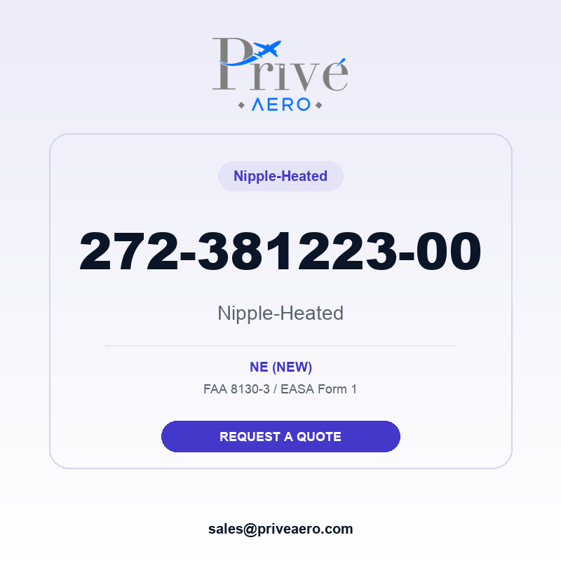 P/N 272-381223-00 Nipple-Heated 272-381223-00 Nipple-Heated – Privé Aero