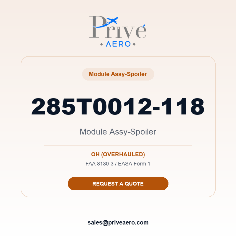 P/N 285T0012-118 Module Assy-spoiler 285T0012-118 Module Assy-spoiler – Privé Aero