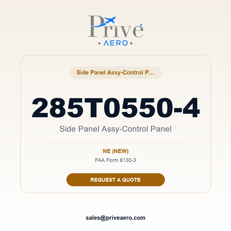 P/N 285T0550-4 Side Panel Assy-Control Panel 285T0550-4 Side Panel Assy-Control Panel – Privé Aero