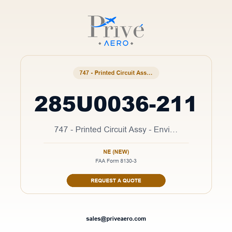 P/N 285U0036-211 747 - Printed Circuit Assy - Environment 285U0036-211 747 - Printed Circuit Assy - Environment – Privé Aero