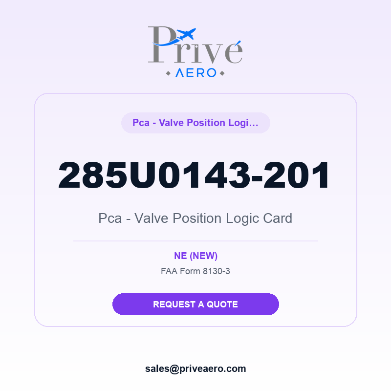 P/N 285U0143-201 Pca - Valve Position Logic Card 285U0143-201 Pca - Valve Position Logic Card – Privé Aero