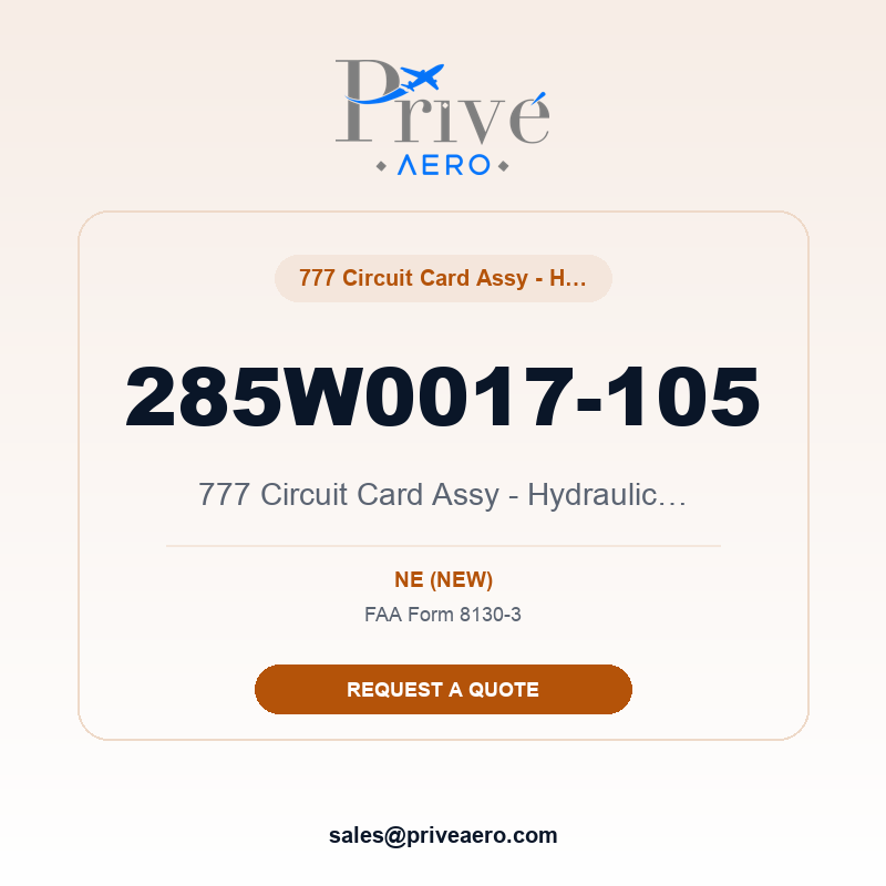P/N 285W0017-105 777 Circuit Card Assy - Hydraulic I/F Module (Hydim) 285W0017-105 777 Circuit Card Assy - Hydraulic I/F Module (Hydim) – Privé Aero
