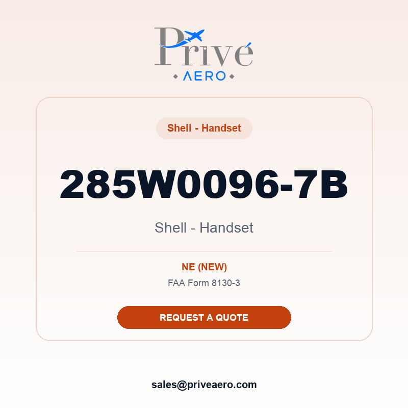 P/N 285W0096-7B Shell - Handset 285W0096-7B Shell - Handset – Privé Aero