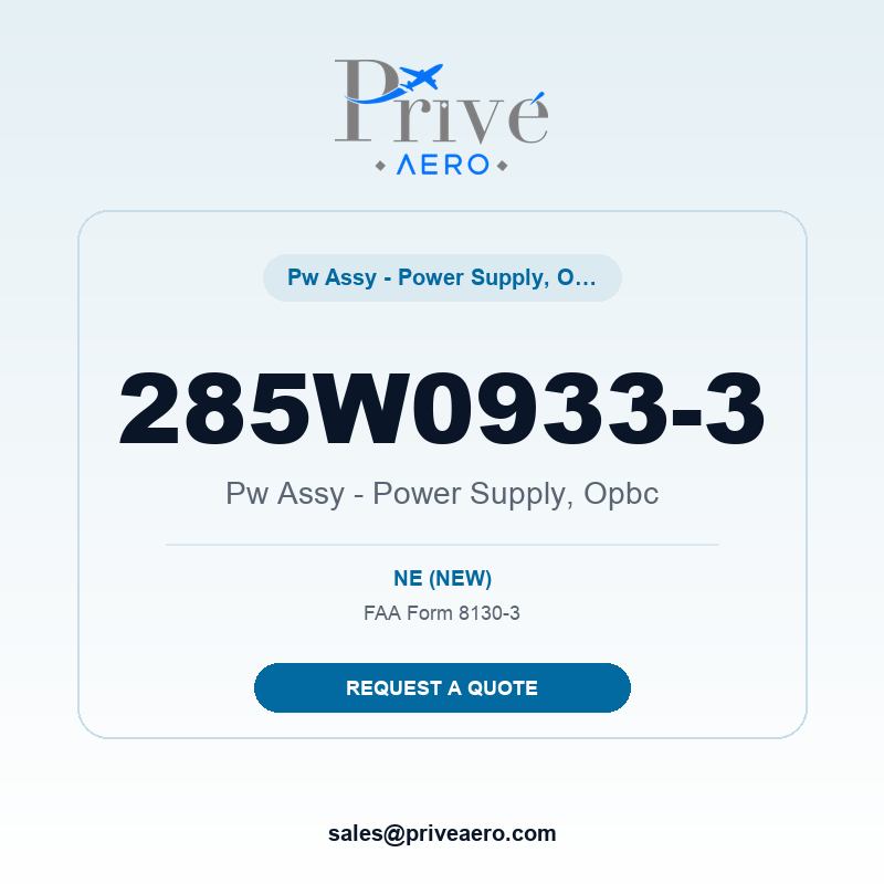 P/N 285W0933-3 Pw Assy - Power Supply, Opbc 285W0933-3 Pw Assy - Power Supply, Opbc – Privé Aero