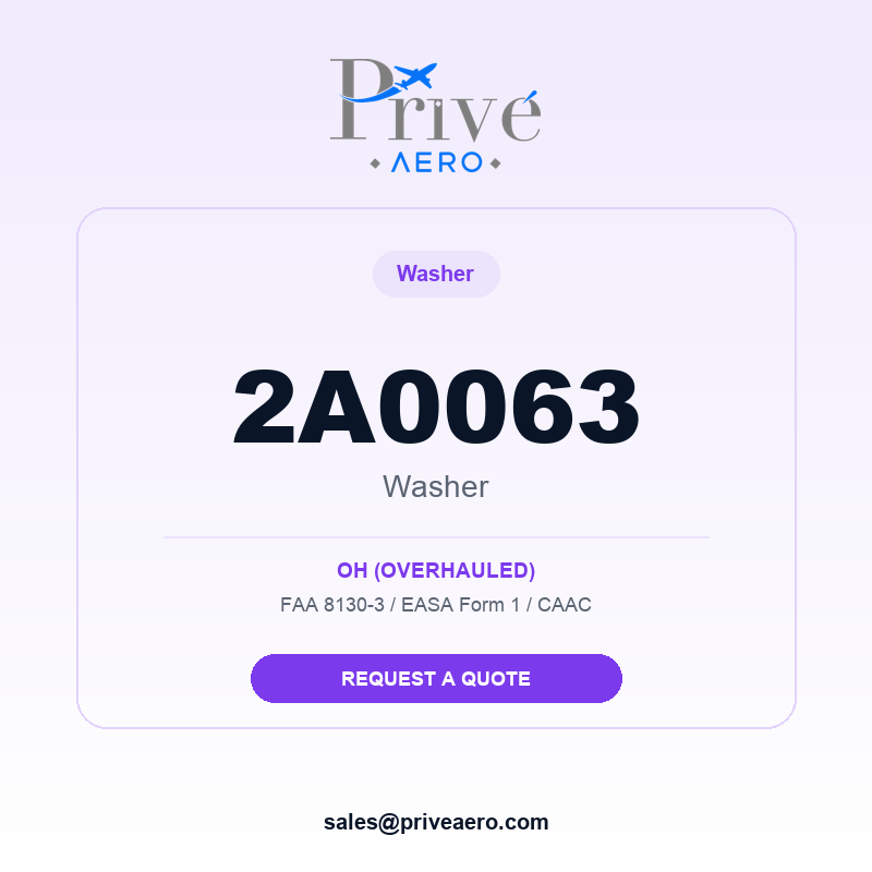 P/N 2A0063 WASHER 2A0063 WASHER – Privé Aero