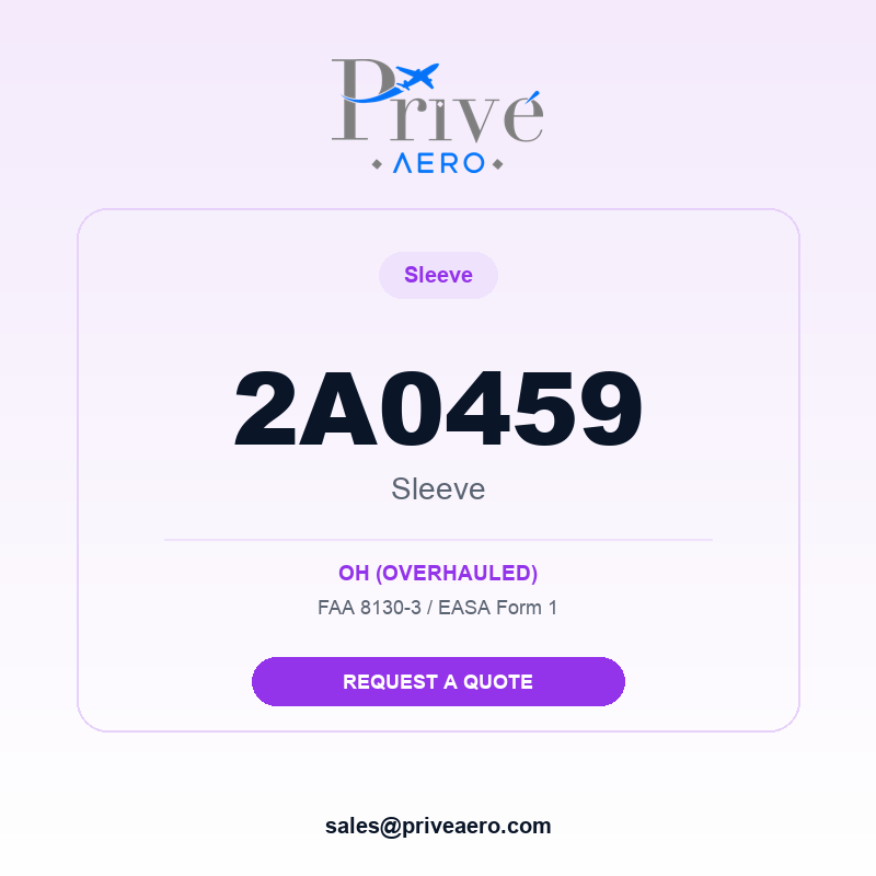 P/N 2A0459 Sleeve 2A0459 Sleeve – Privé Aero