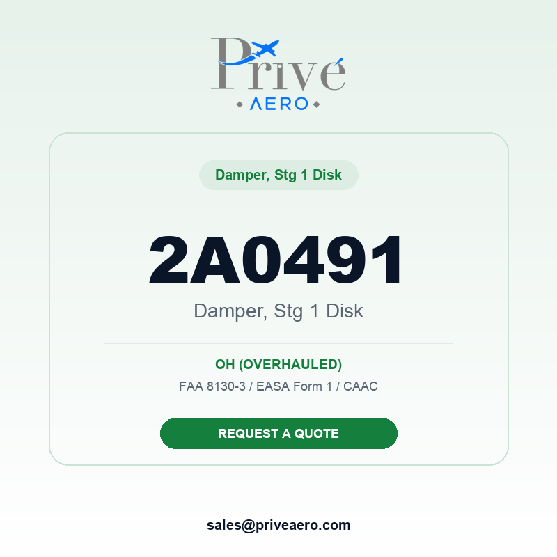 P/N 2A0491 DAMPER, STG 1 DISK 2A0491 DAMPER, STG 1 DISK – Privé Aero