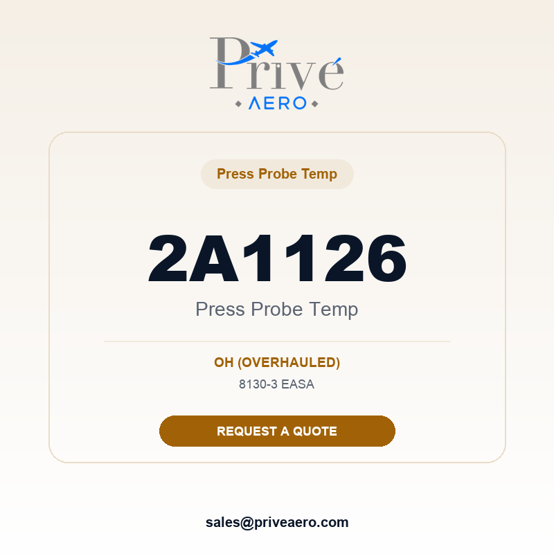 P/N 2A1126 PRESS PROBE TEMP 2A1126 PRESS PROBE TEMP – Privé Aero