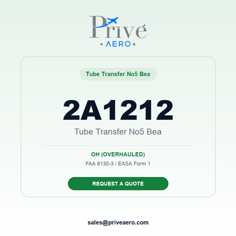 P/N 2A1212 Tube Transfer No5 Bea 2A1212 Tube Transfer No5 Bea – Privé Aero