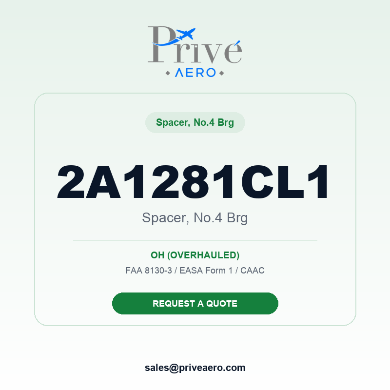 P/N 2A1281CL1 SPACER, NO.4 BRG 2A1281CL1 SPACER, NO.4 BRG – Privé Aero