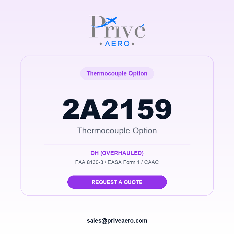 P/N 2A2159 THERMOCOUPLE OPTION 2A2159 THERMOCOUPLE OPTION – Privé Aero