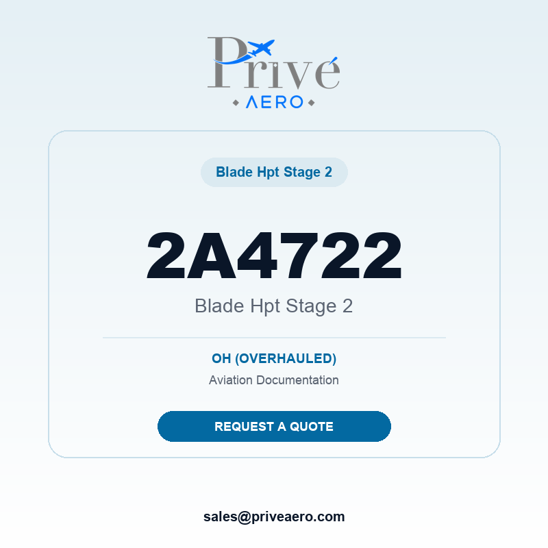P/N 2A4722 Blade Hpt Stage 2 2A4722 Blade Hpt Stage 2 – Privé Aero
