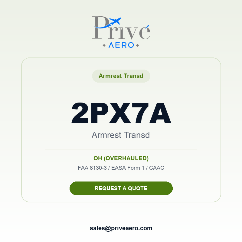 P/N 2PX7A ARMREST TRANSD 2PX7A ARMREST TRANSD – Privé Aero