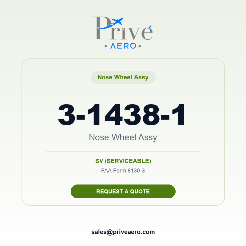 P/N 3-1438-1 Nose Wheel Assy 3-1438-1 Nose Wheel Assy – Privé Aero