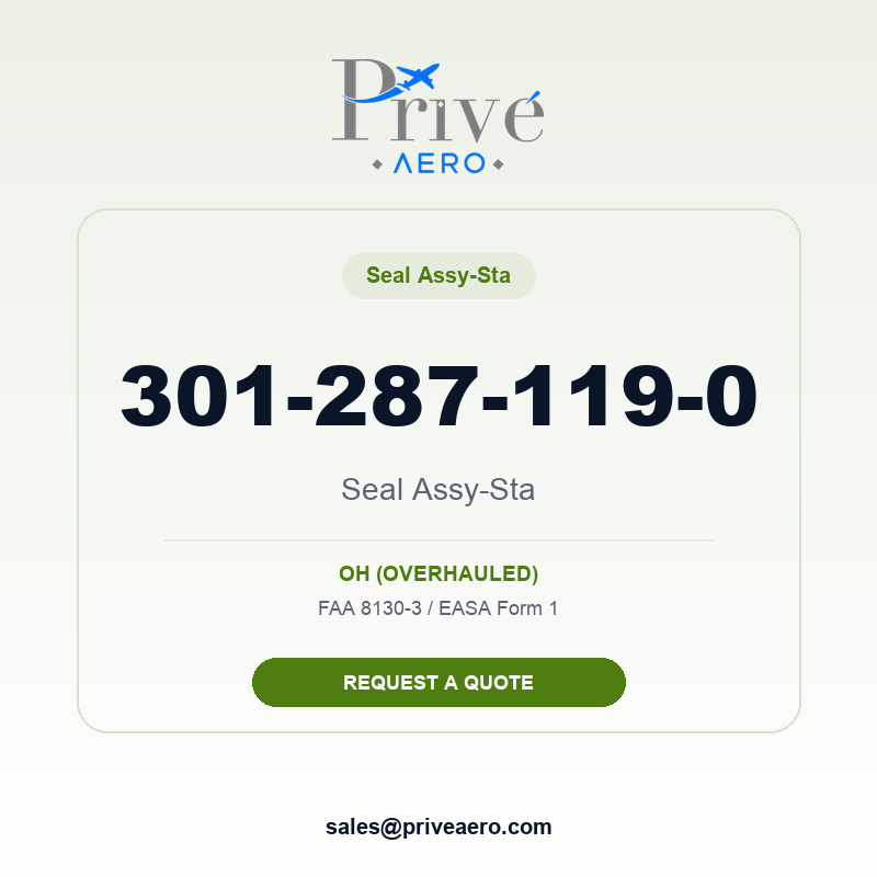 P/N 301-287-119-0 Seal Assy-Sta 301-287-119-0 Seal Assy-Sta – Privé Aero