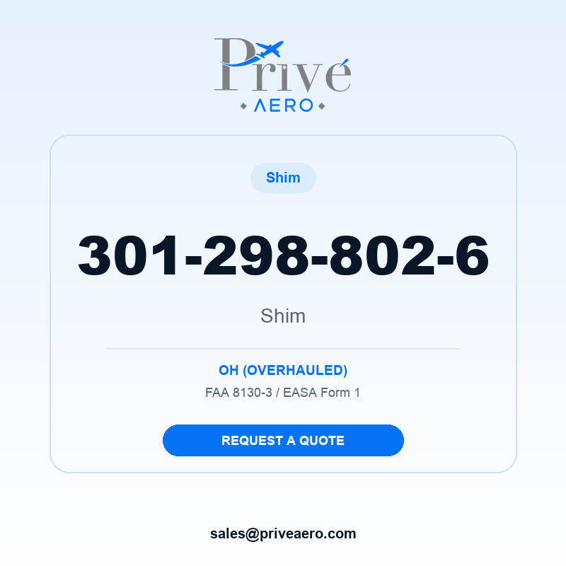 P/N 301-298-802-6 Shim 301-298-802-6 Shim – Privé Aero