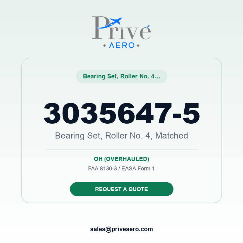 P/N 3035647-5 Bearing Set, Roller No. 4, Matched 3035647-5 Bearing Set, Roller No. 4, Matched – Privé Aero