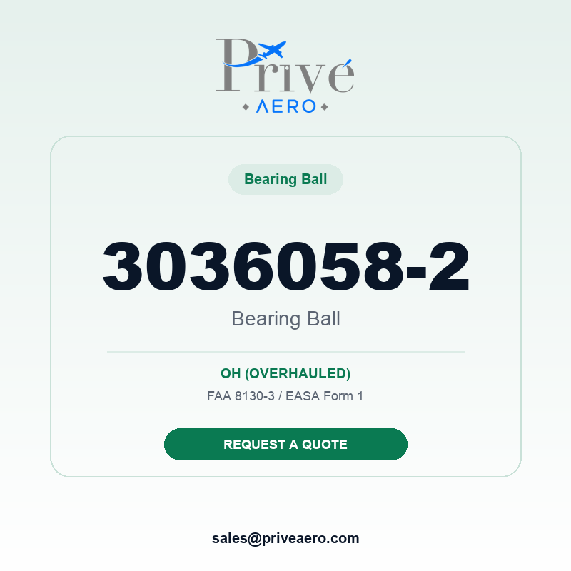 P/N 3036058-2 Bearing Ball 3036058-2 Bearing Ball – Privé Aero