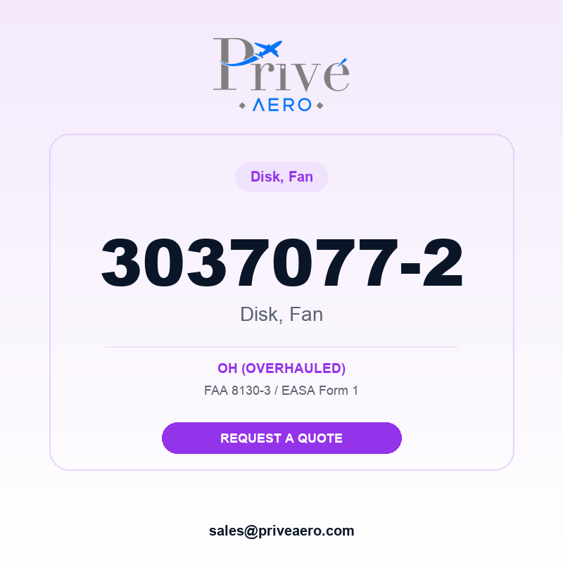 P/N 3037077-2 Disk, Fan 3037077-2 Disk, Fan – Privé Aero