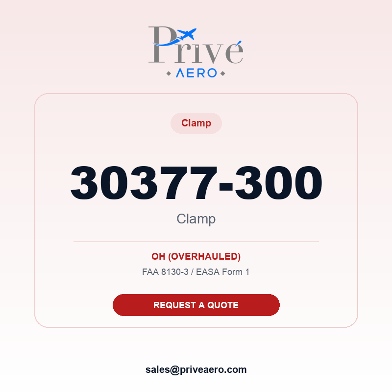 P/N 30377-300 Clamp 30377-300 Clamp – Privé Aero