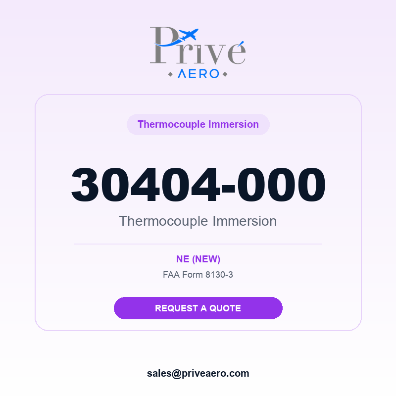 P/N 30404-000 Thermocouple Immersion 30404-000 Thermocouple Immersion – Privé Aero