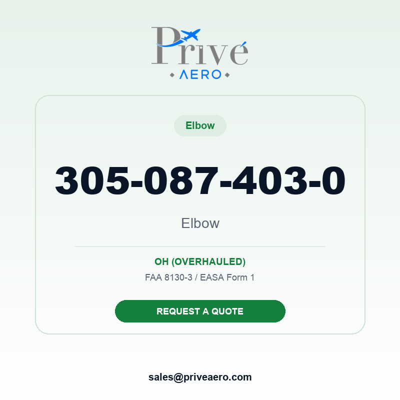 P/N 305-087-403-0 Elbow 305-087-403-0 Elbow – Privé Aero