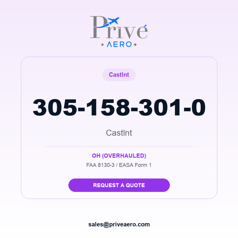 P/N 305-158-301-0 Castlnt 305-158-301-0 Castlnt – Privé Aero