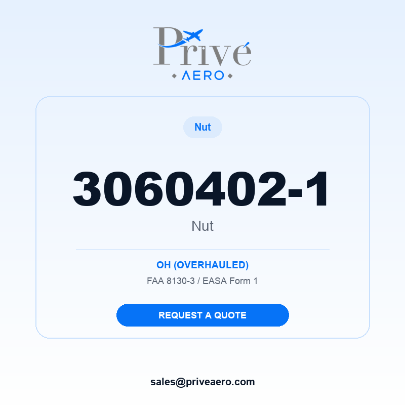 P/N 3060402-1 Nut 3060402-1 Nut – Privé Aero